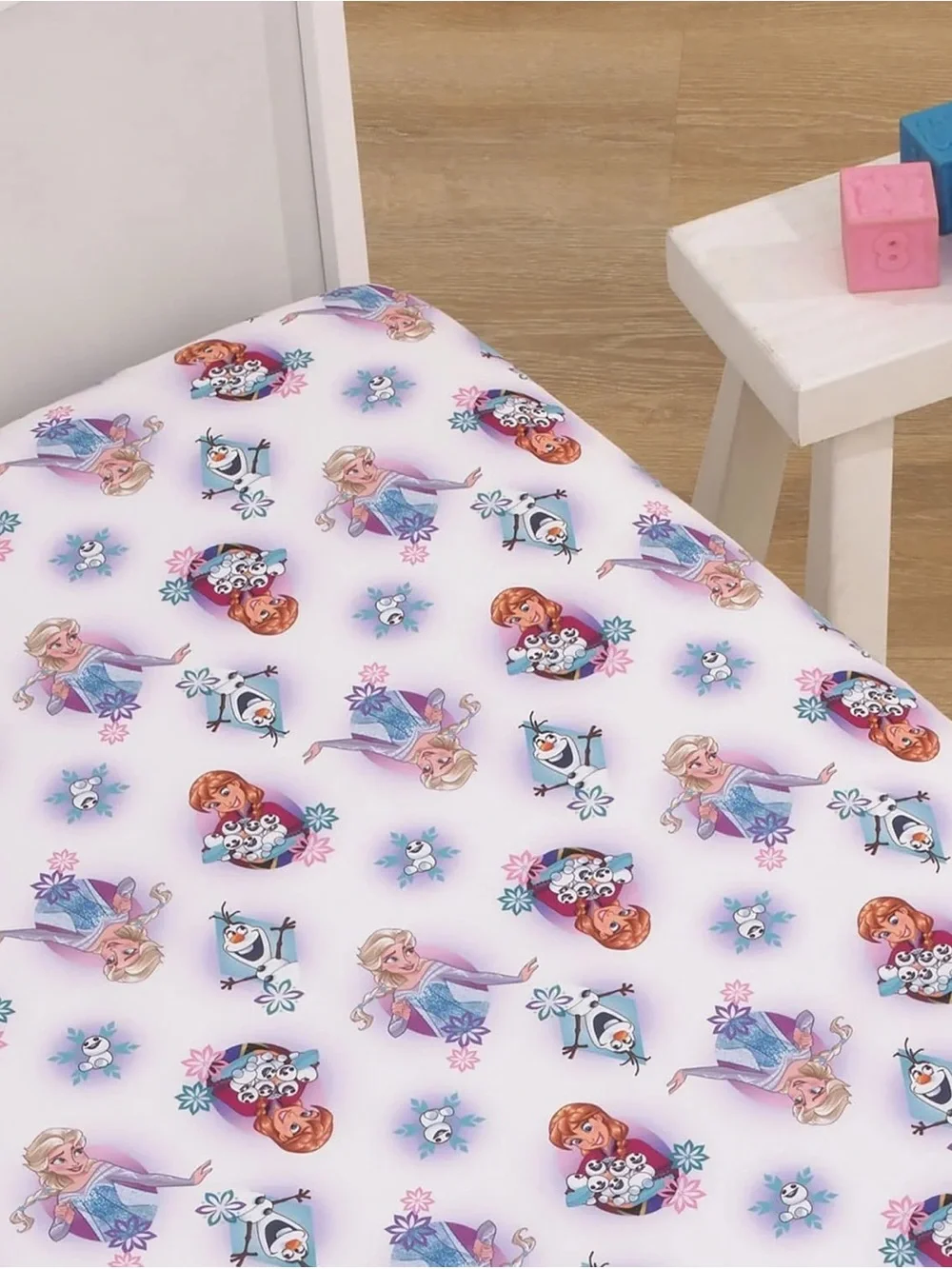 Toddler Fitted Crib Sheets Set of 2 Frozen White Satin